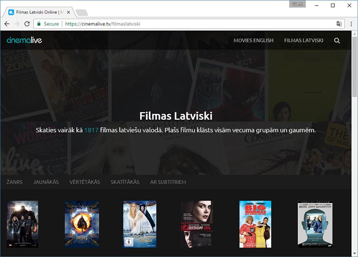 CinemaLive.tv filmas online latviski